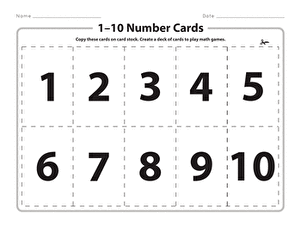 printable numbers 1 to 10