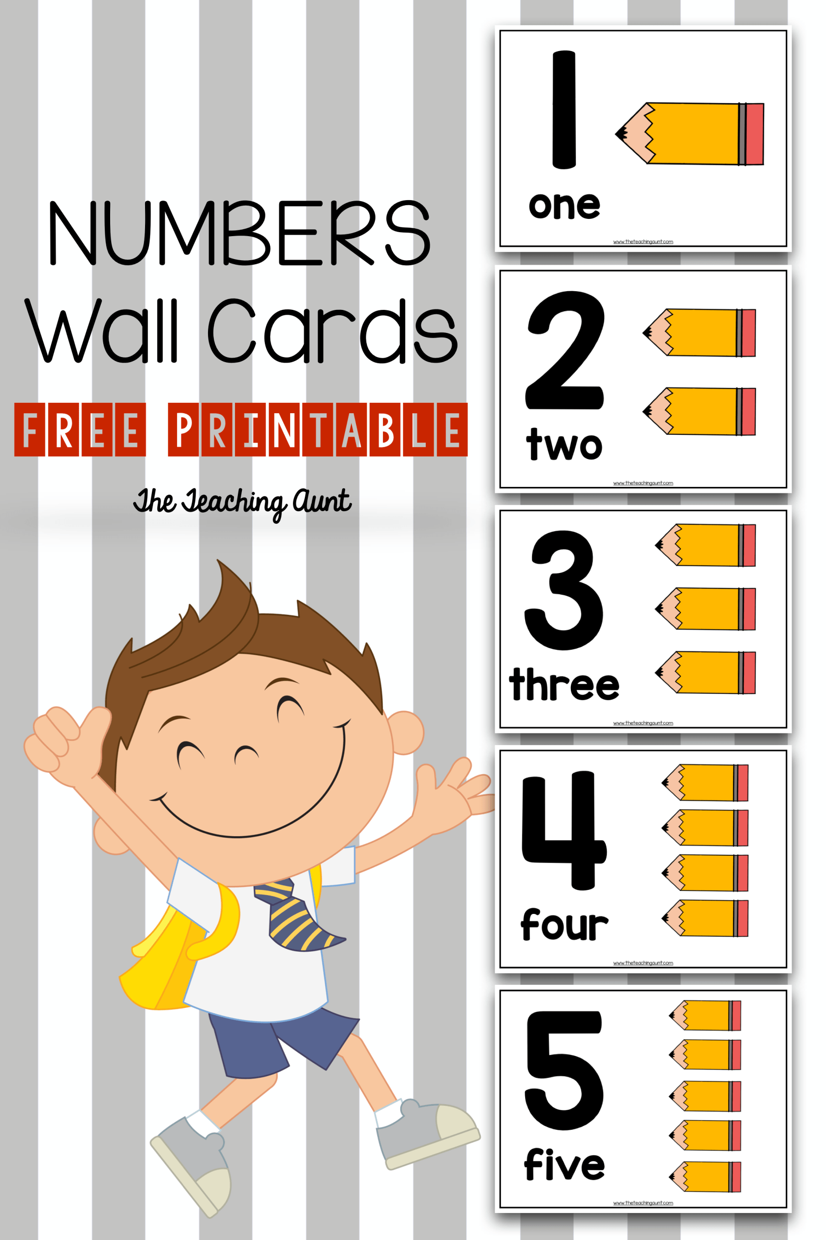 Number Wall Cards for Preschoolers - The Teaching Aunt - Worksheets Library