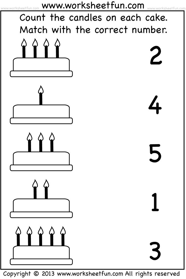 Count and Match - One Worksheet / FREE Printable Worksheets