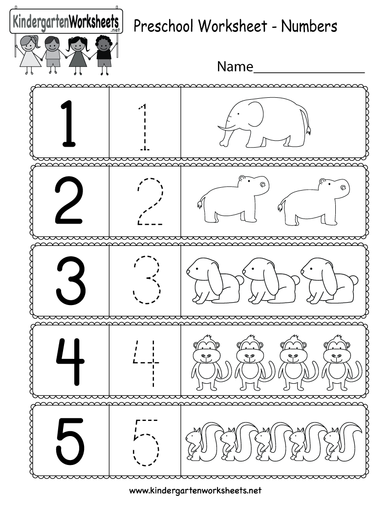 Preschool Numbers Worksheet