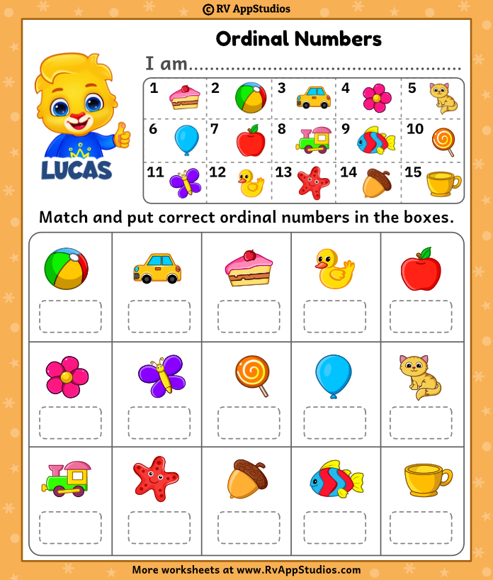 Ordinal Numbers Worksheet for Kids. Free Printables