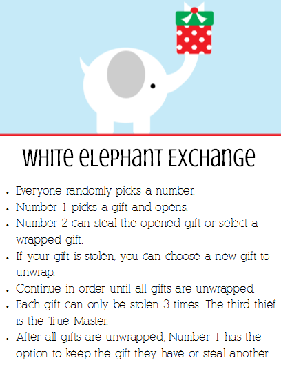 printable numbers for gift exchange