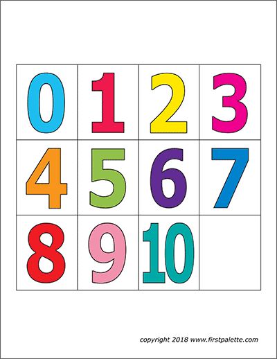 printable numbers in colour
