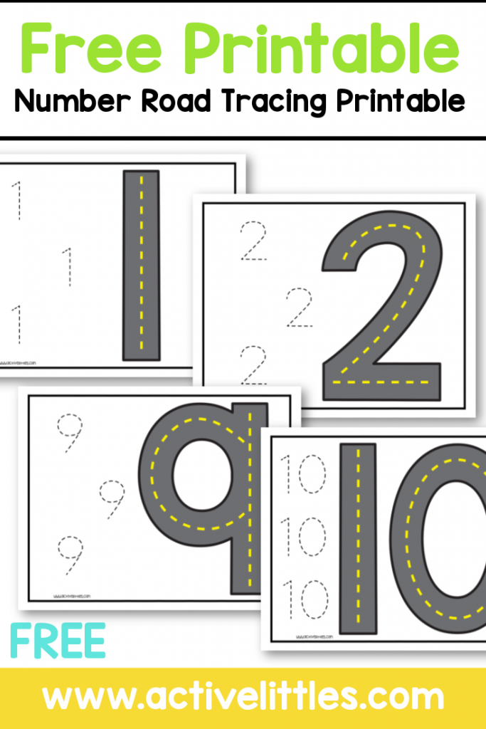 Number Road Tracing Free Printable For Kids - Active Littles