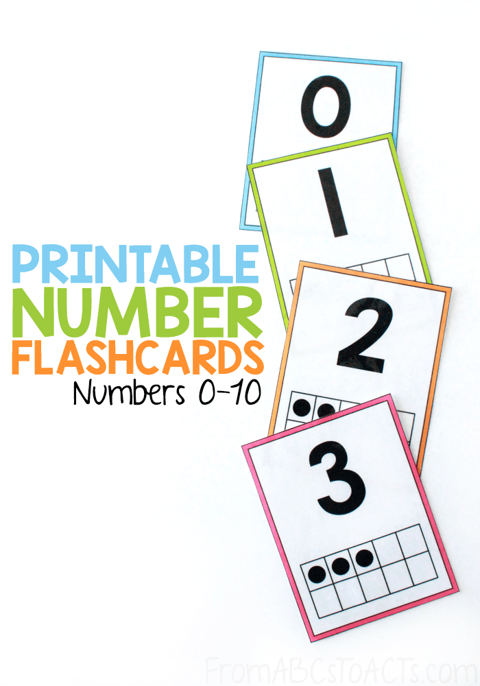 Printable Number Flashcards for 0-10 - From ABCs to ACTs