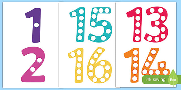 printable numbers to 20