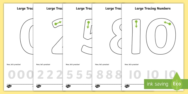 Number tracing worksheets | EYLF (teacher made) - Twinkl