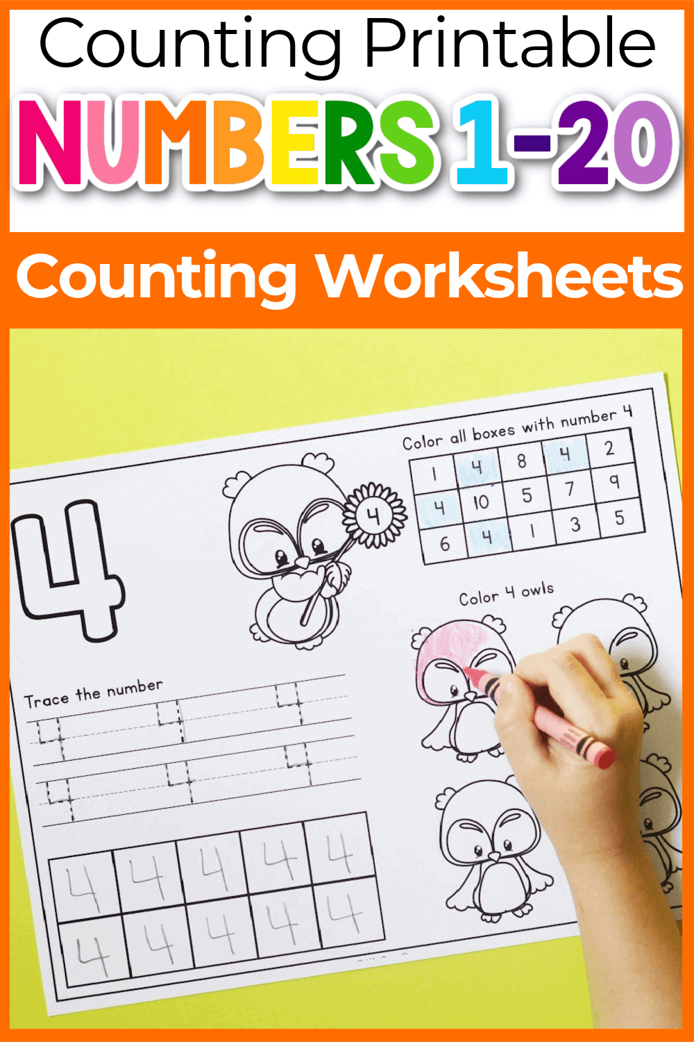 printable numbers tracing worksheet preschool