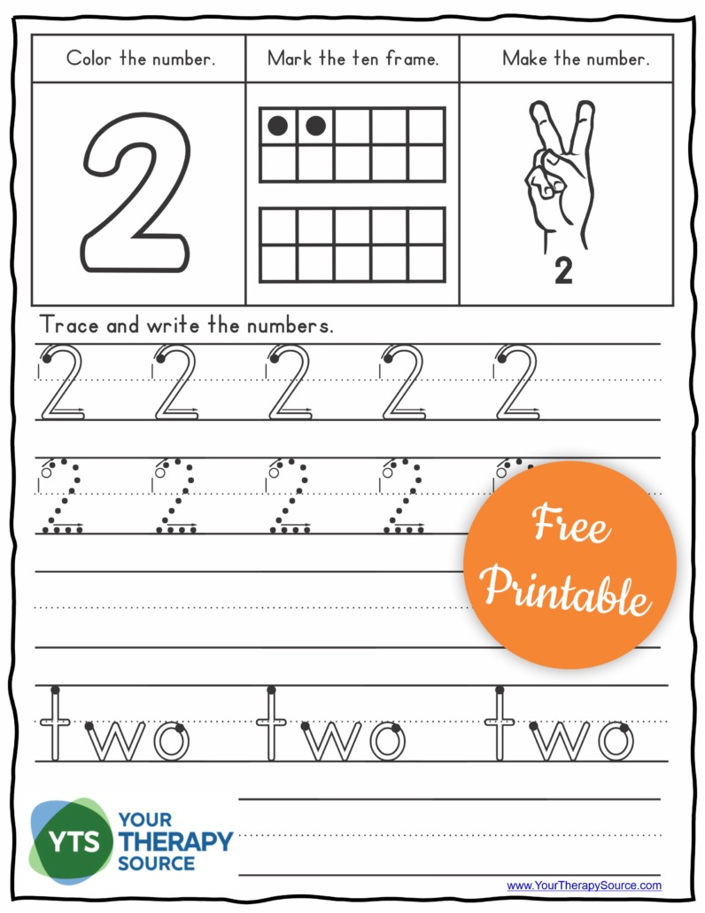 printable numbers tracing worksheet preschool