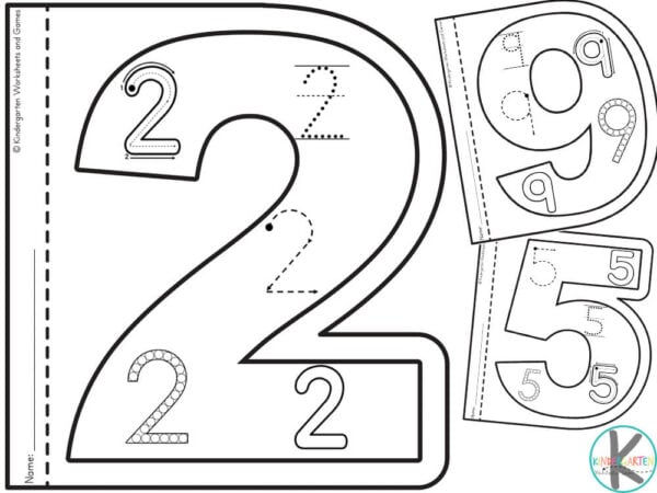 printable numbers tracing worksheet preschool