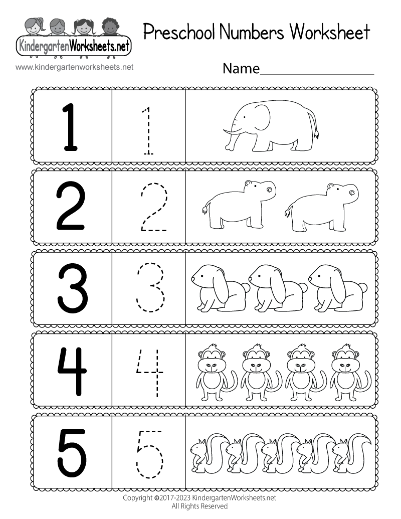 printable numbers worksheet