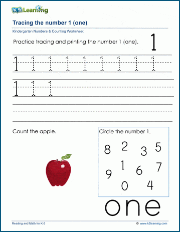 printable numbers worksheet