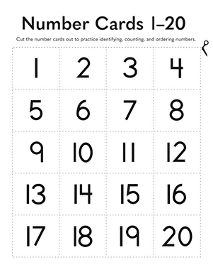 printable numbers worksheet