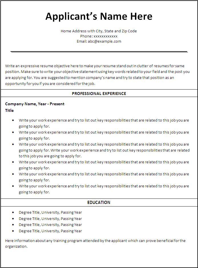 printable nurse resume