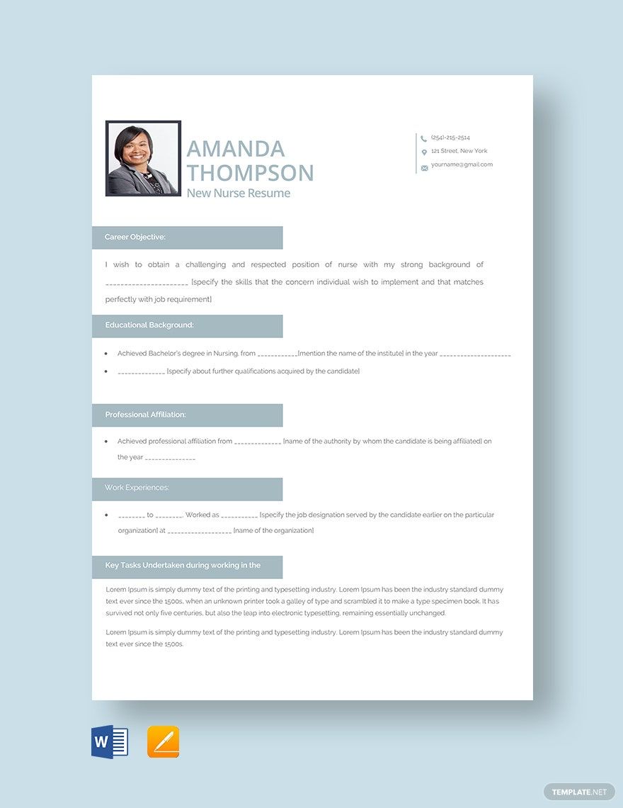 printable nurse resume