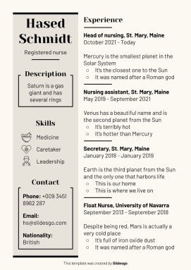 printable nurse resume
