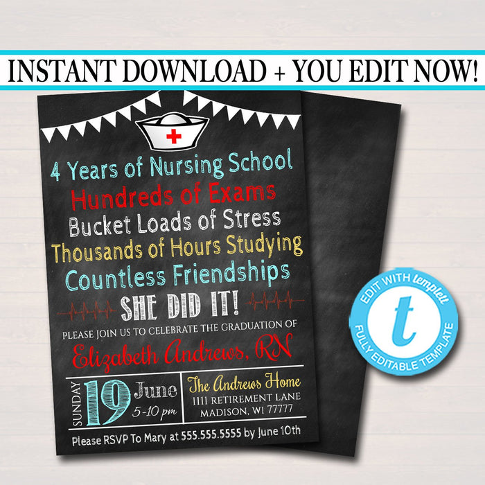 printable nursing graduation invitations