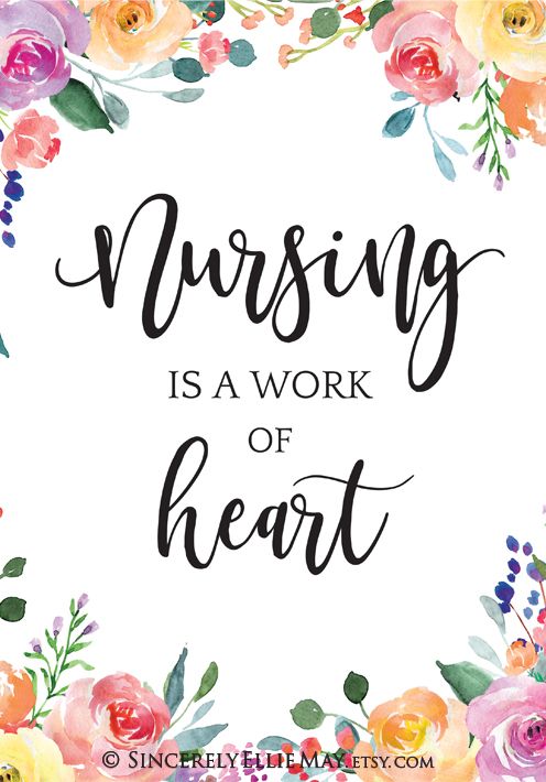 Nursing is A Work of Heart Quote Sign Printable Perfect as Gift ...