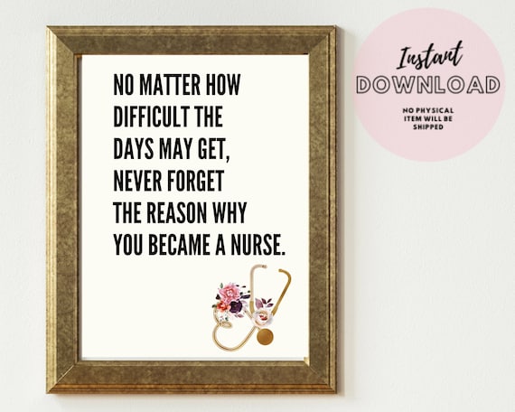 Medical Inspirational Quote Print Nurse Office Clinic Decor Wall ...