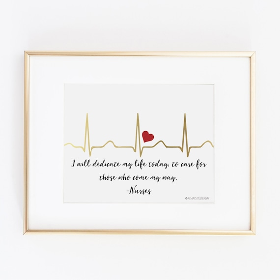 EKG I Will Dedicate My Life Today Nurse Printable Nursing Student ...