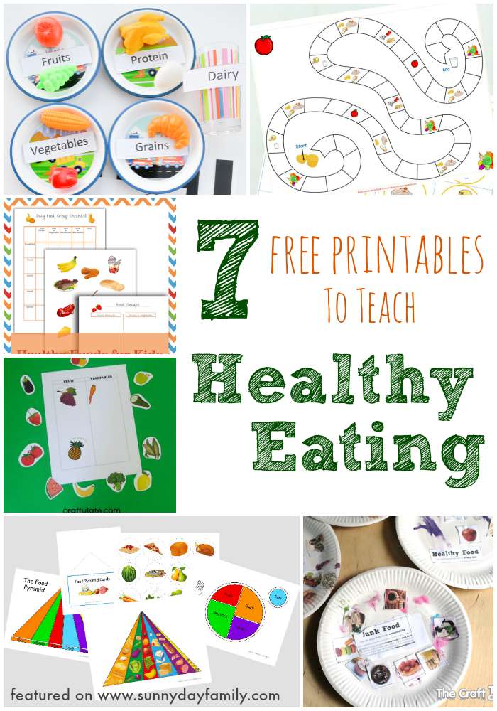 7 Free Printables to Teach Healthy Eating | Sunny Day Family