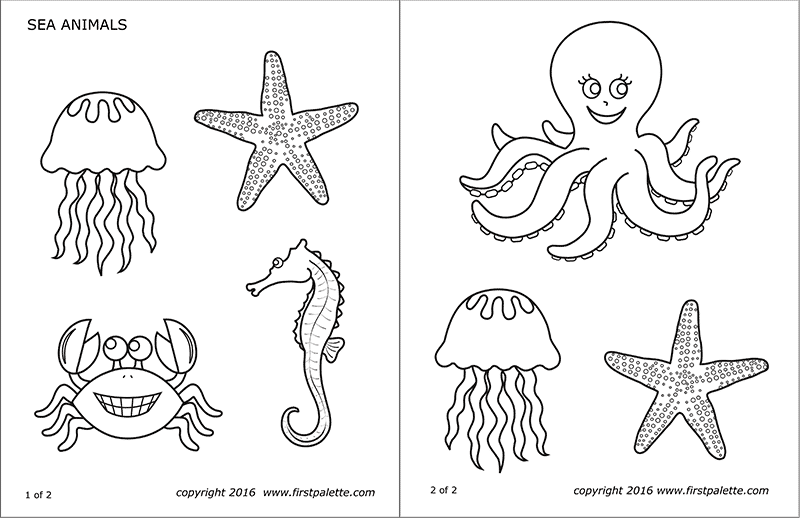 Sea Animals | Free Printable Templates &  Coloring Pages ...