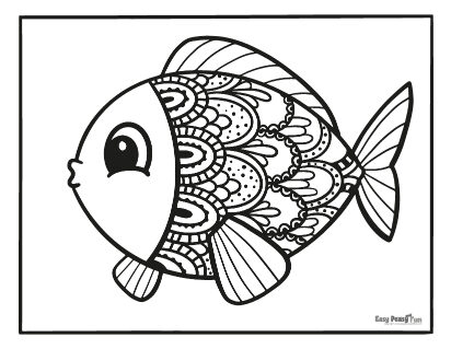 Fish Coloring Pages - 30 Printable Sheets - Easy Peasy and Fun