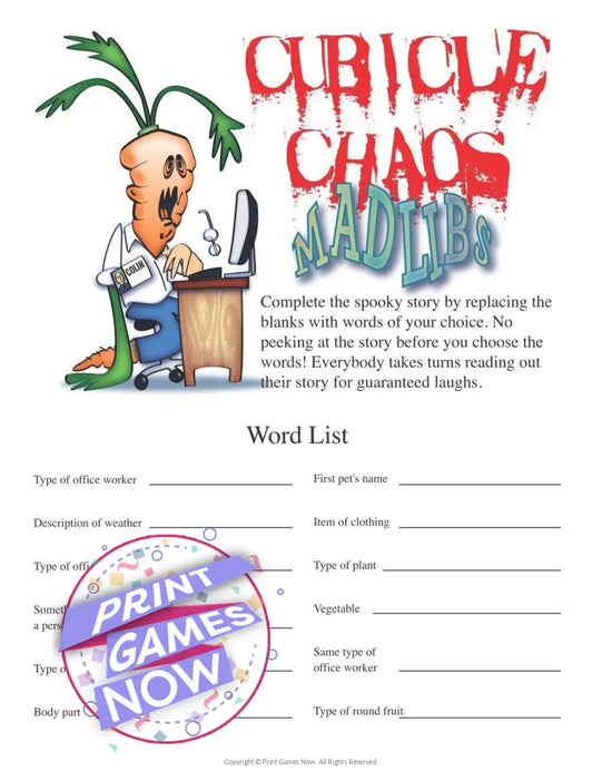 printable office games