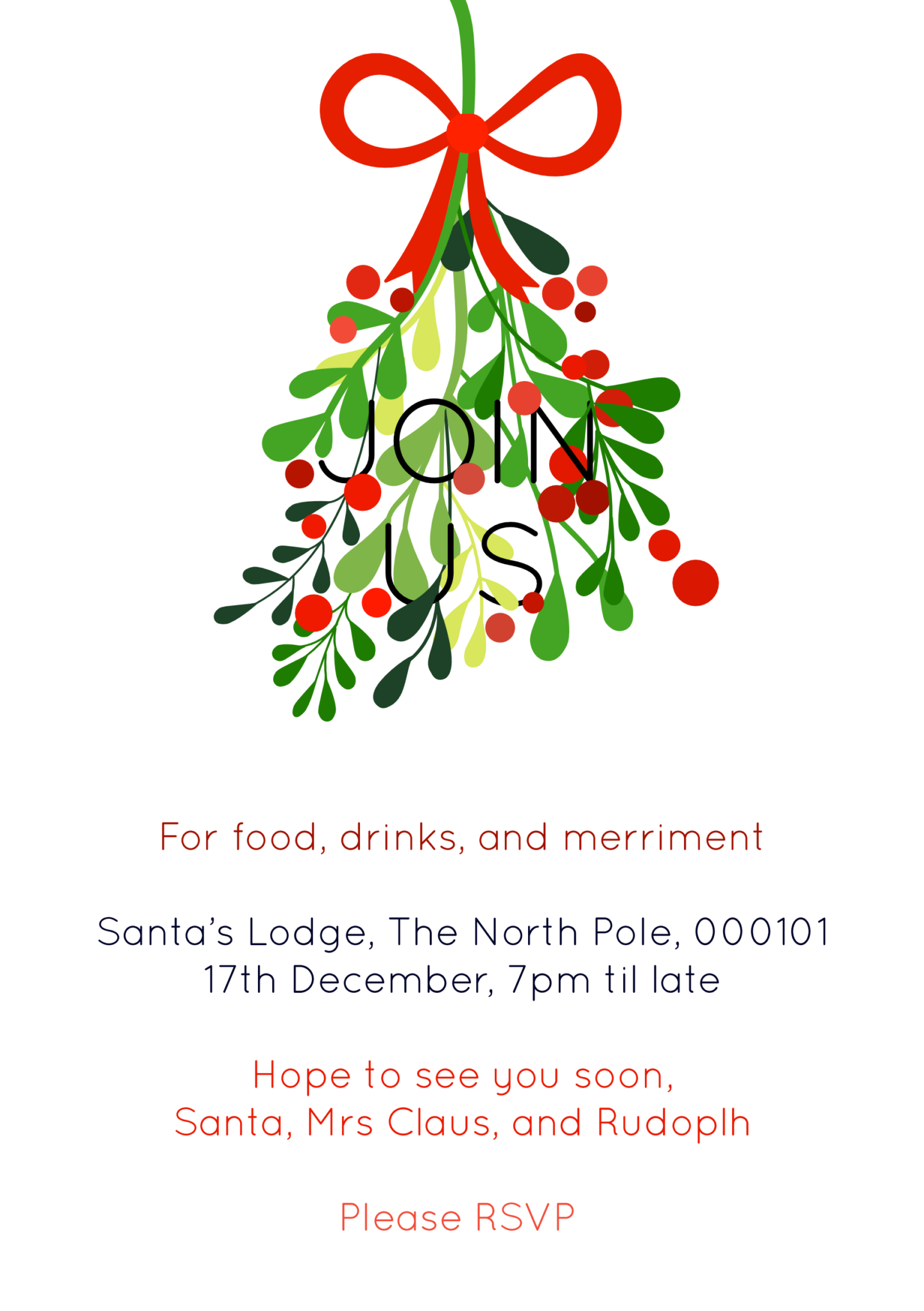 FREE Printable Christmas Party Invites - Work Over Easy