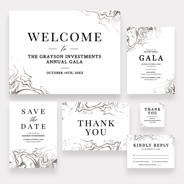 Business Party Invitation Set Editable Template, Save the Date Card, Thank  You Note Digital Download, Welcome Sign for Corporate Event, Company Office  ...