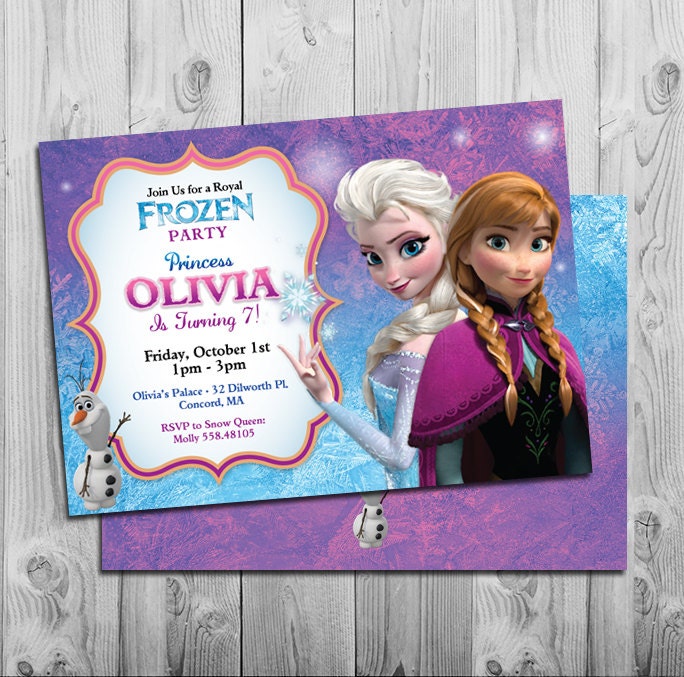Frozen Birthday Invitation Printable Frozen Birthday Party ...