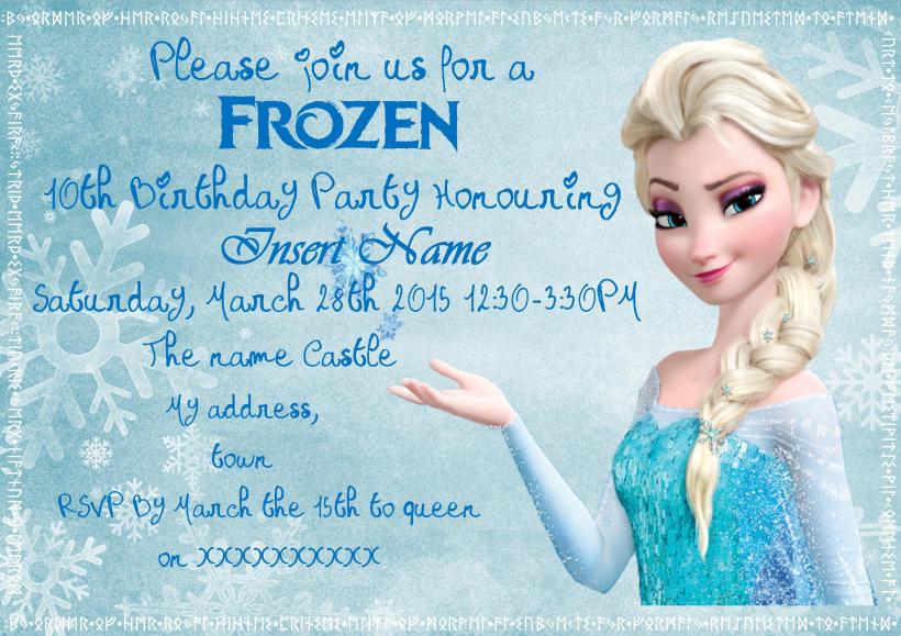 Frozen Invite- free printable - Mothering On The Spectrum
