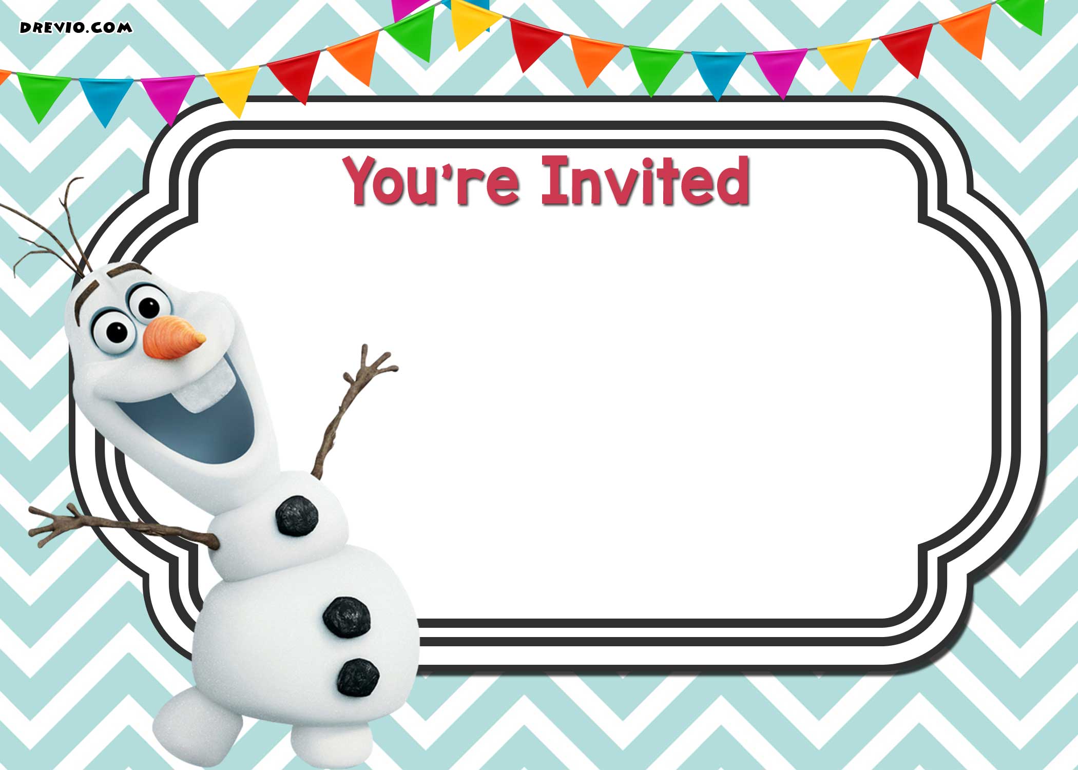 FREE Printable Olafs Frozen Adventure Invitation Template ...