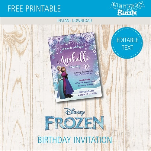 Free Printable Frozen Birthday party Invitations | Birthday Buzzin
