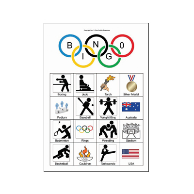 printable olympic bingo cards