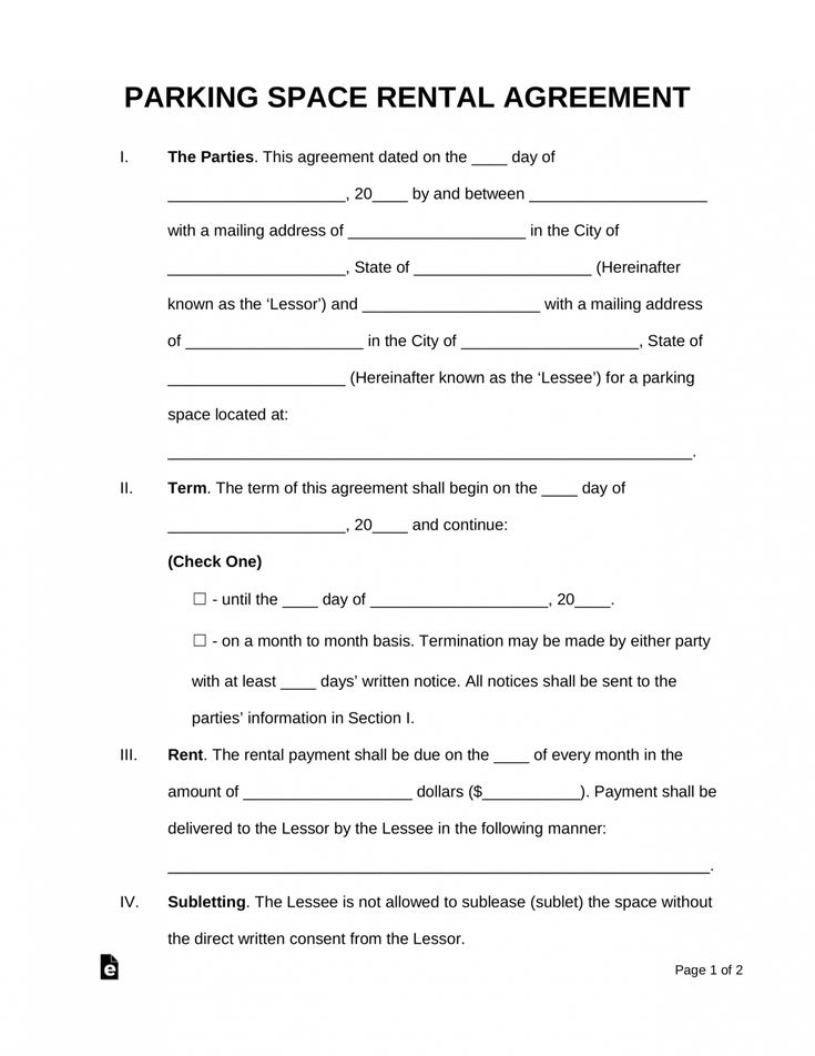 printable one page rental agreement