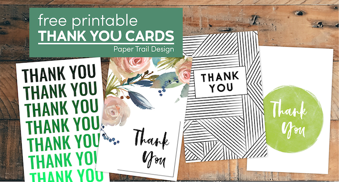printable one page thank you cards