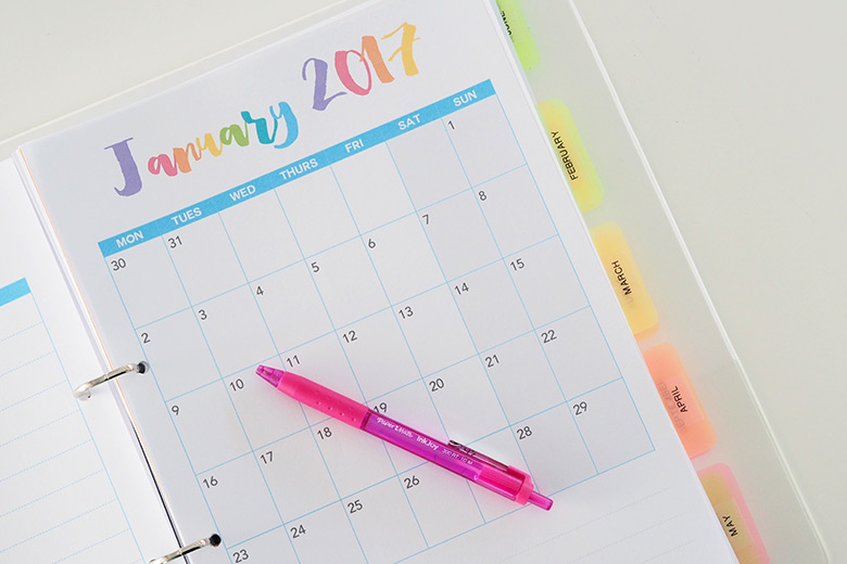 printable online planner 2017