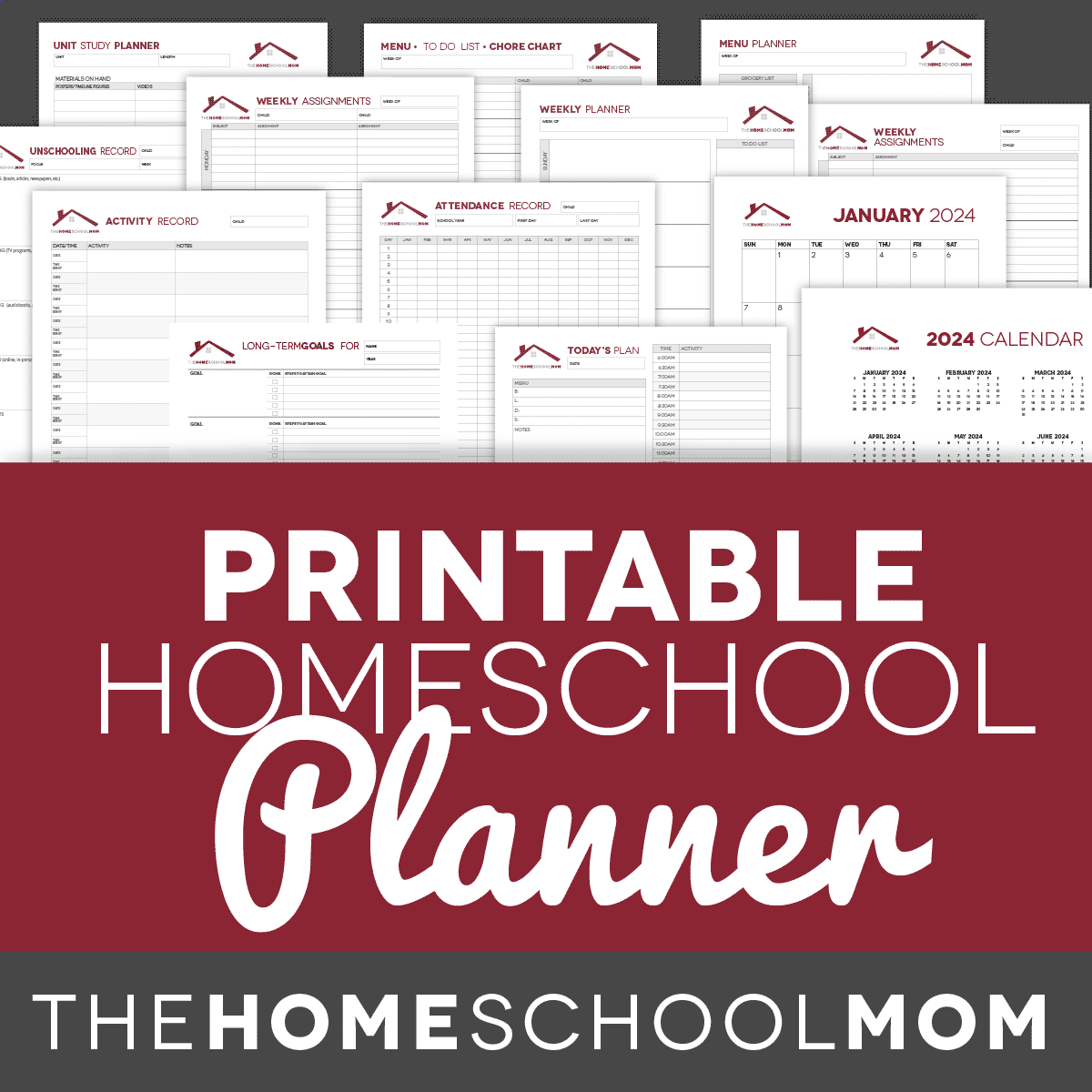 Printable Homeschool &  Household Planner Pages - TheHomeSchoolMom