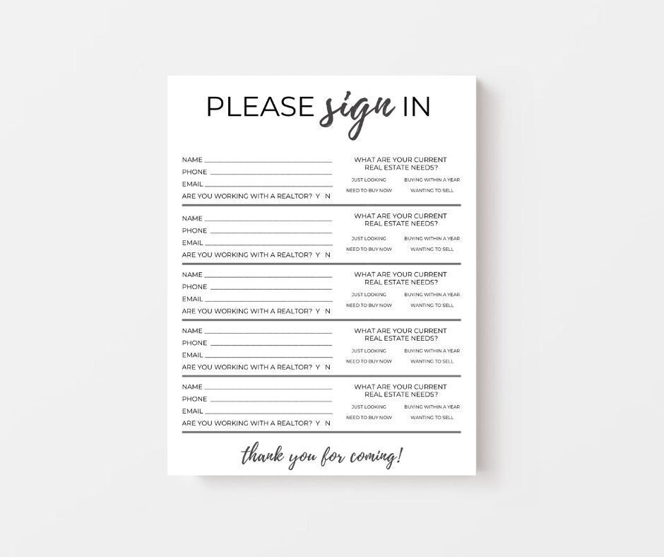 printable open house sign in sheet coldwell banker