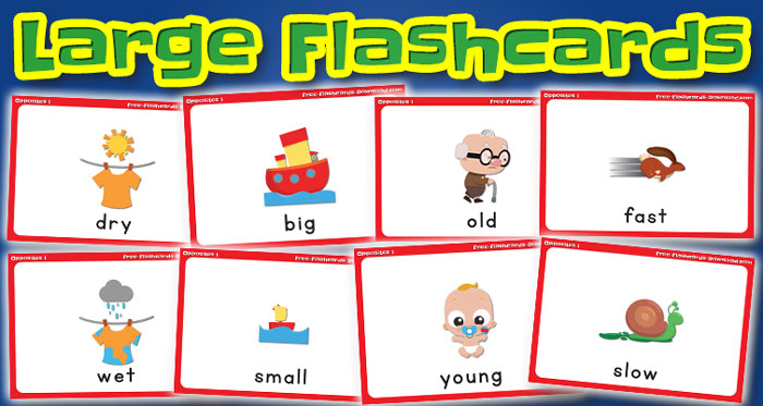 printable opposite flashcards for kindergarten