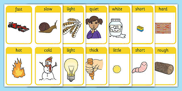 printable opposite flashcards for kindergarten