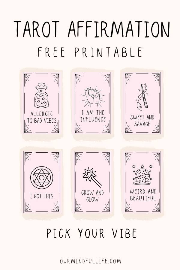 Free Printable Tarot Affirmation Cards - Our Mindful Life