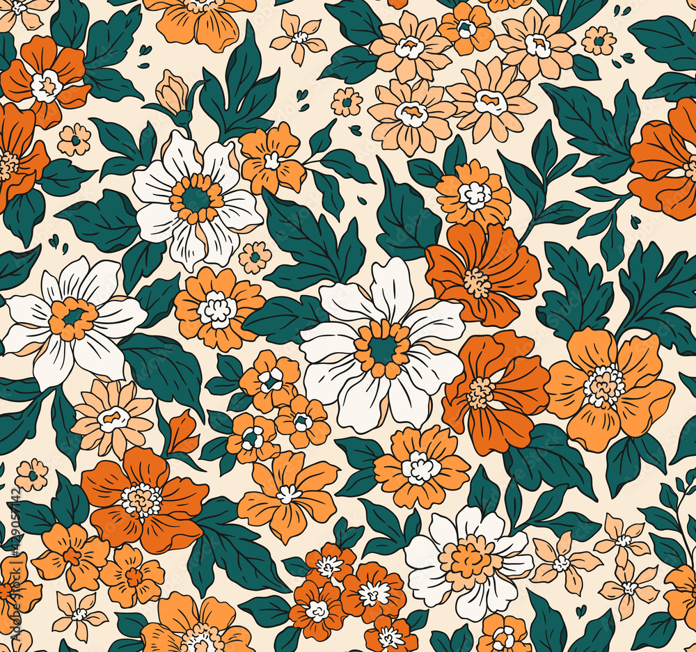 Printable Adult Orange Flowers Coloring Page - Mimi Panda