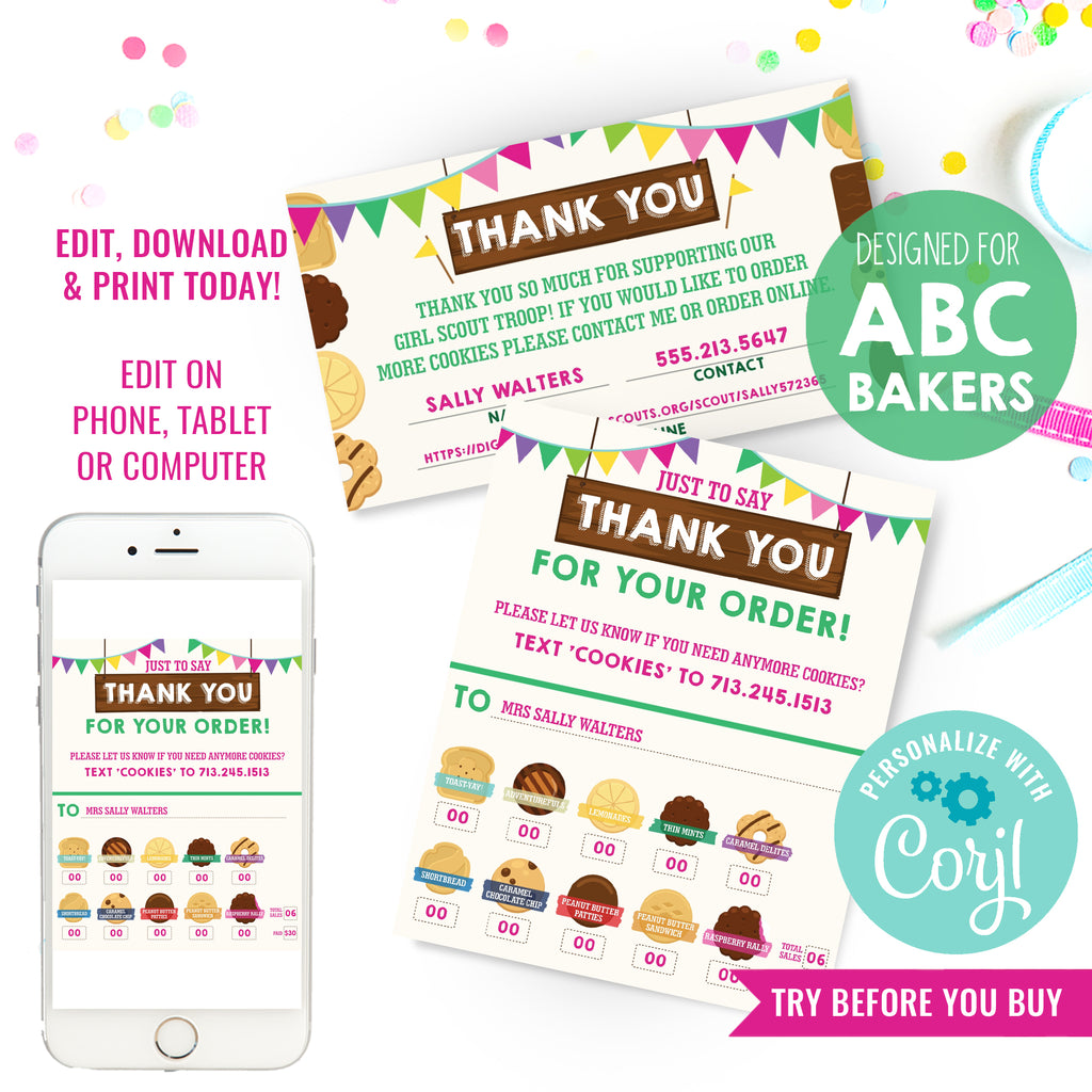 Girl Scout Cookie Printables | Girl Scout Cookie Sales Invoice ...