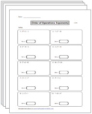 printable order of operations worksheet with answers