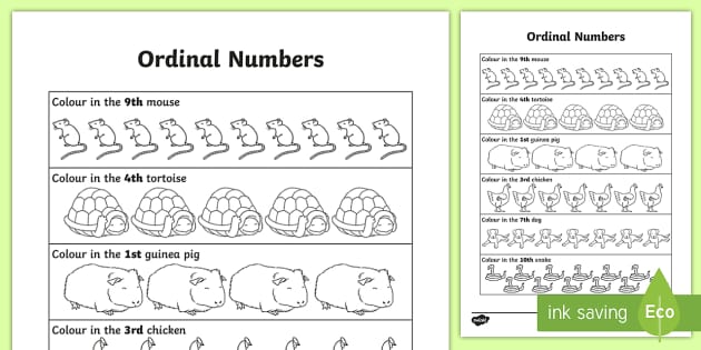 printable ordinal numbers worksheets for preschoolers
