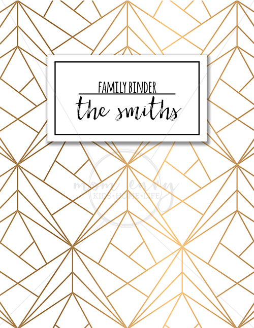 printable organizer cover