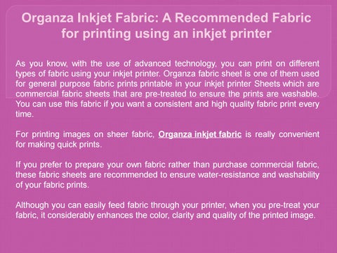 printable organza fabric