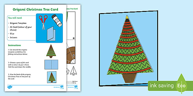 printable origami christmas tree instructions